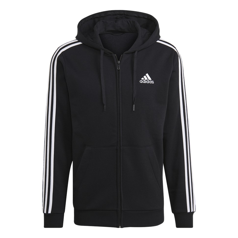 Толстовка чоловіча Adidas M 3S Fl Fz Hd чорна GK9051  — фото 1