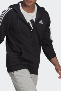 Толстовка чоловіча Adidas M 3S Fl Fz Hd чорна GK9051  изображение 2