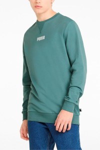 Толстовка мужская Puma Modern Basics Crew зеленая 84740950 изображение 2