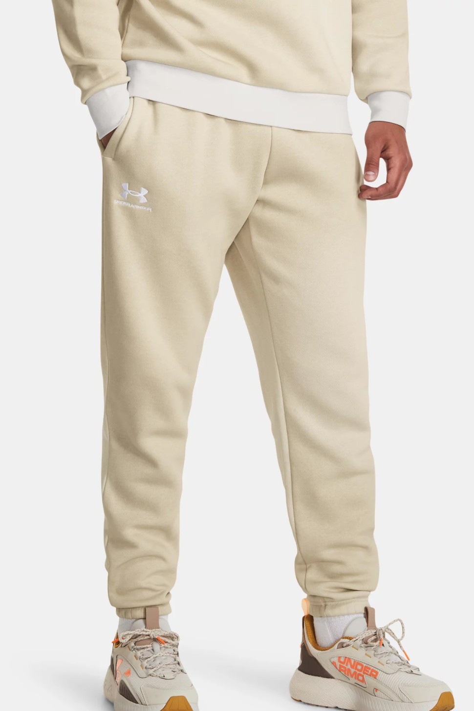 Штани чоловічі Under Armour UA Essential Flc Novelty Jgr бежеві 1381216-289 — фото 2