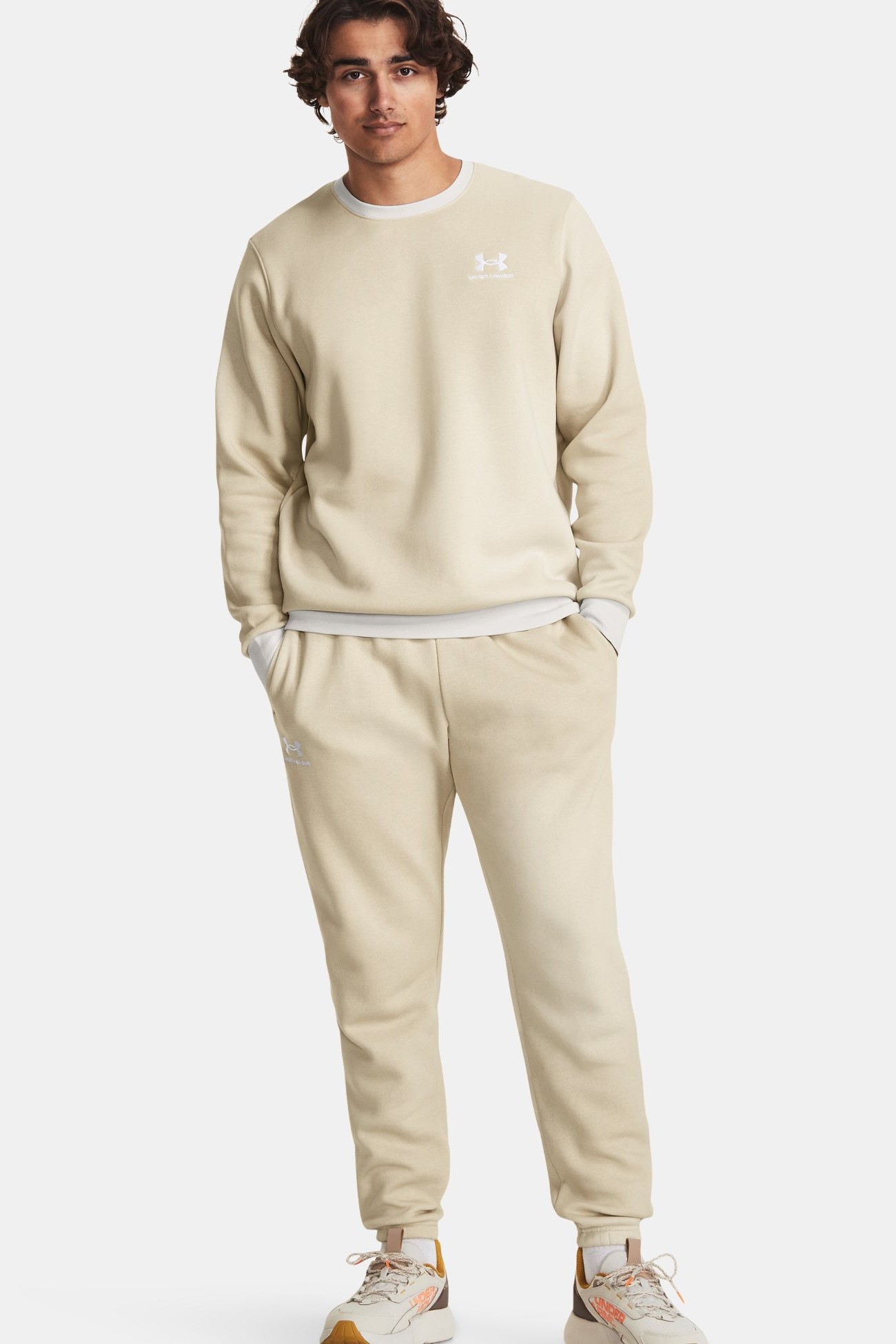 Брюки мужские Under Armour UA Essential Flc Novelty Jgr бежевые 1381216-289 изображение 4