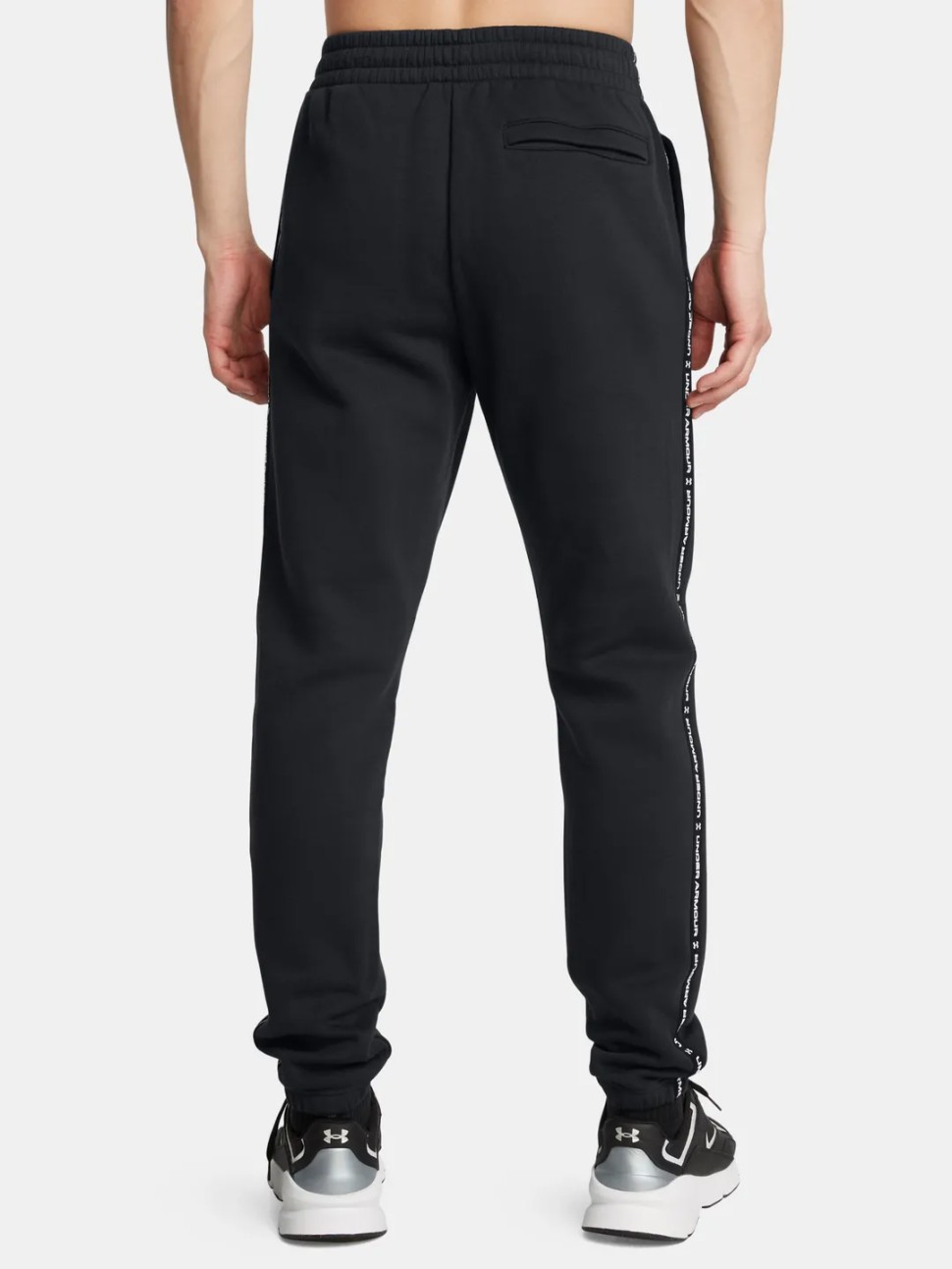 Штани чоловічі Under Armour UA Icon Fleece Jgr Taping чорні 1389358-001 — фото 3