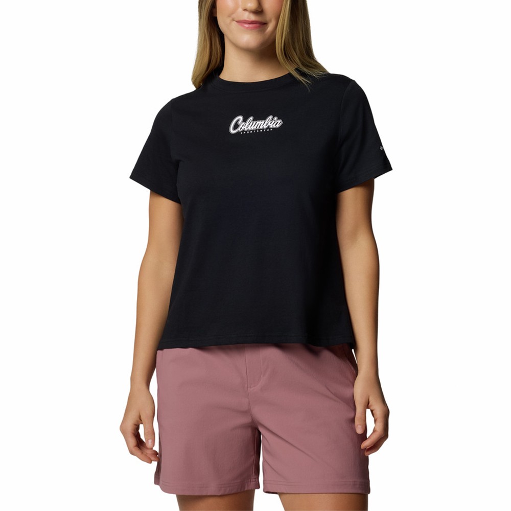 Футболка женская Columbia Rolling Bend™ Graphic SS черная 2120021-010