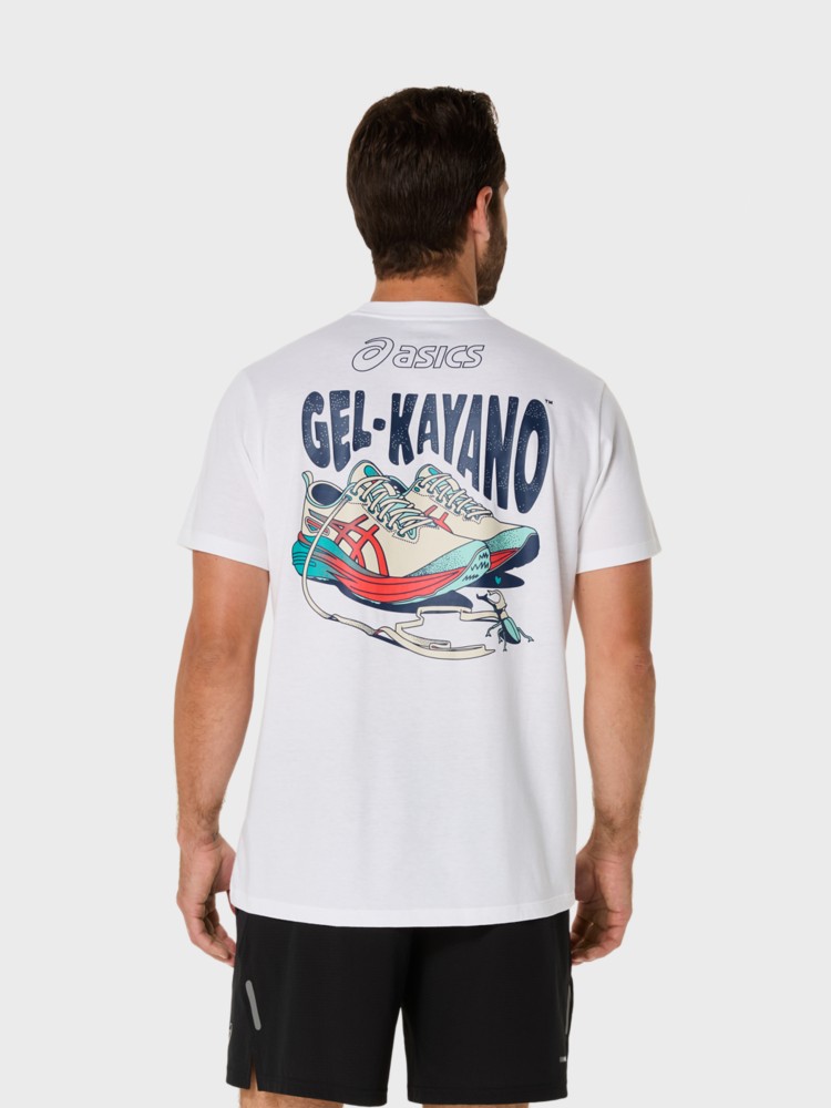 Футболка мужская Asics ROAD GRAPHIC SS TEE белая 2031F026-101 изображение 4