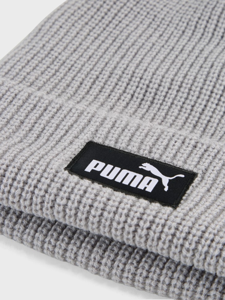 Шапка  Puma ESS High Crown Beanie сіра 02641002 изображение 4