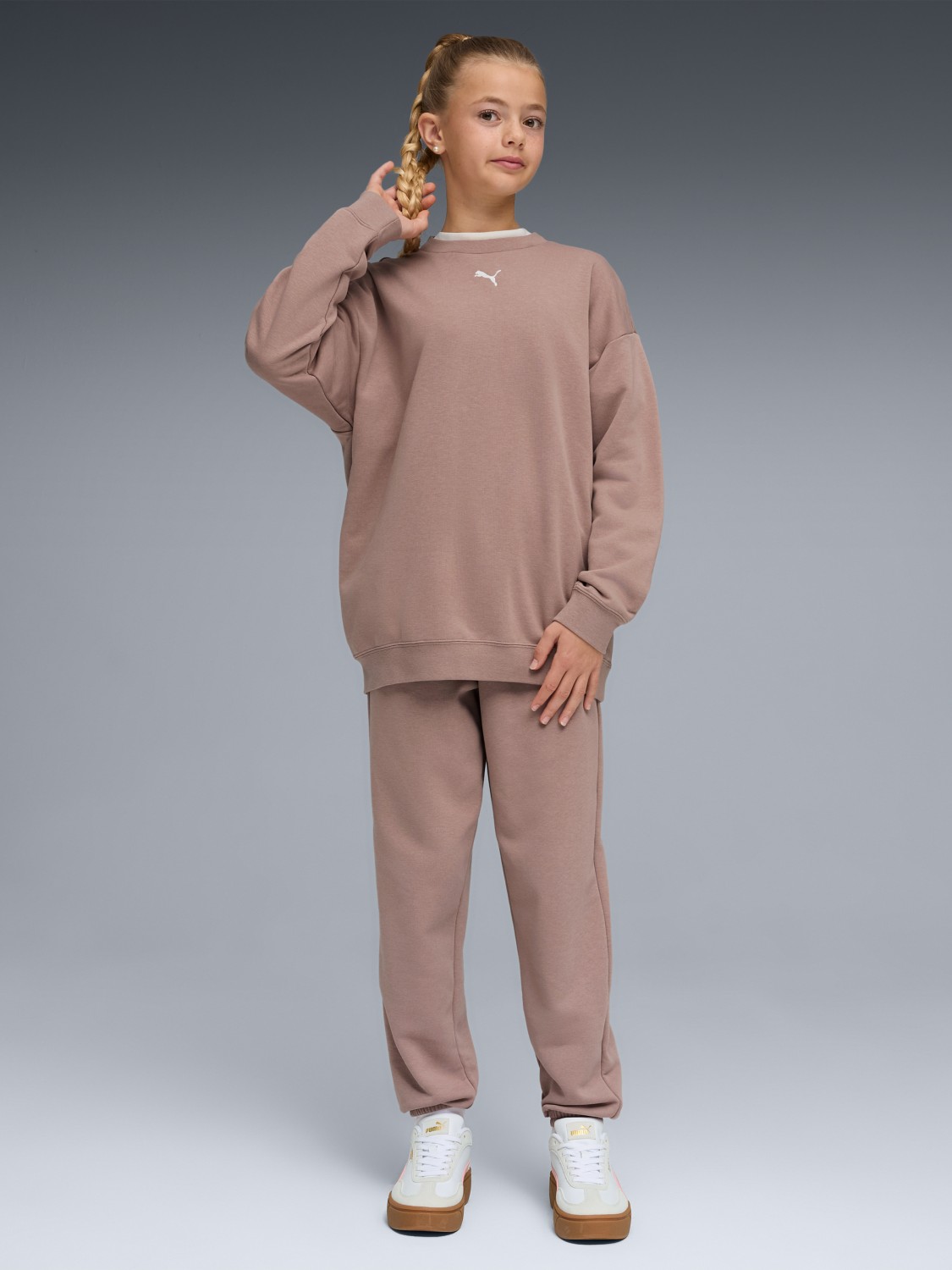 Костюм дитячий Puma Loungewear Oversized Sweat Suit TR G мокко 69339588 изображение 2