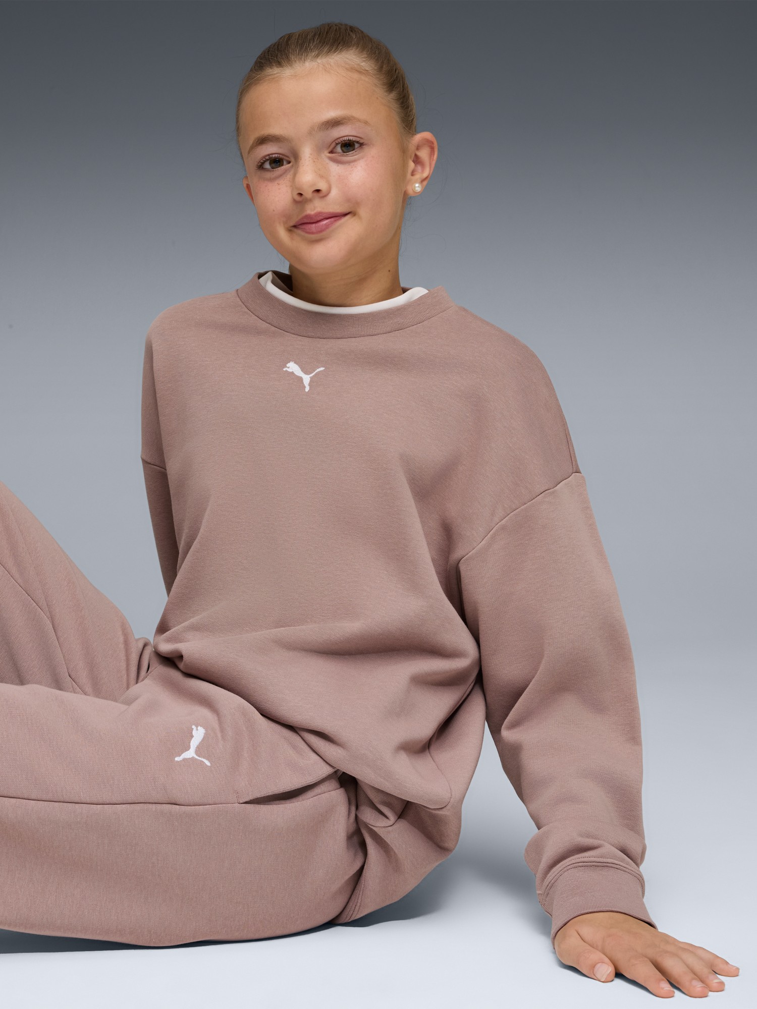 Костюм дитячий Puma Loungewear Oversized Sweat Suit TR G мокко 69339588 изображение 4