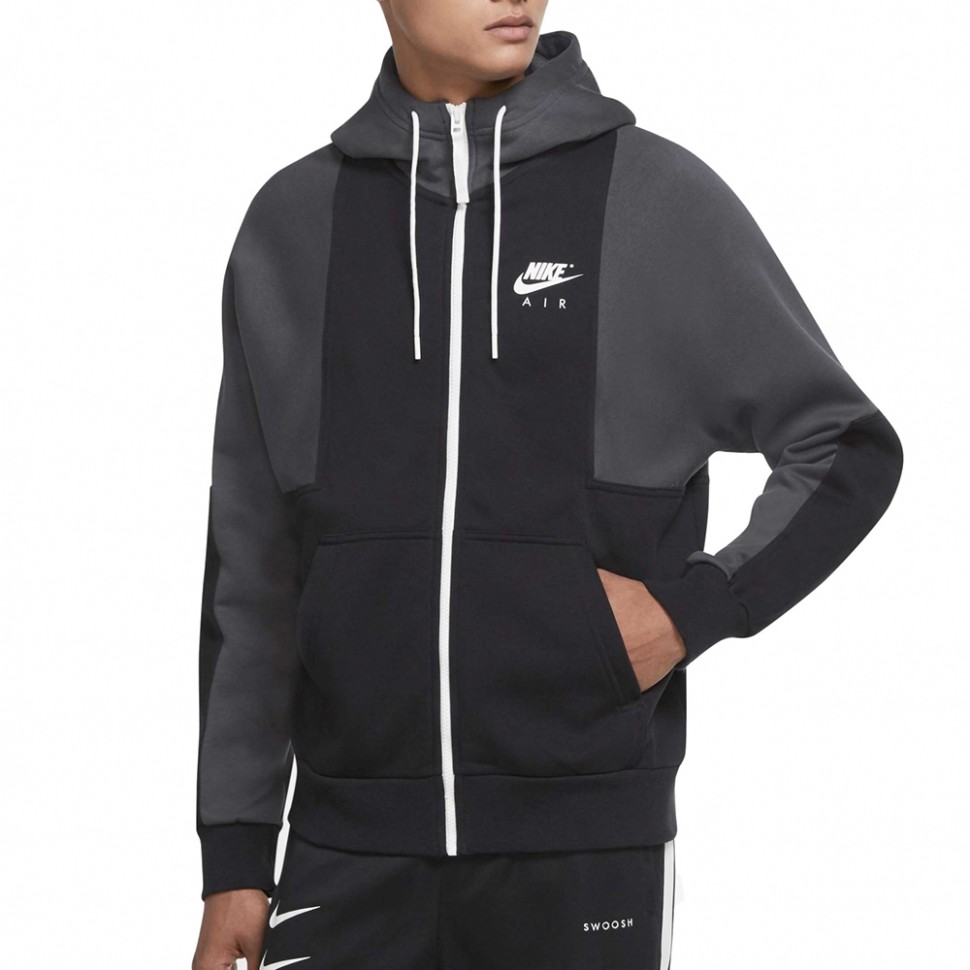 Толстовка чоловіча Nike M Nsw Nike Air Fz Bb Hoodie чорна DD6456-010  — фото 1