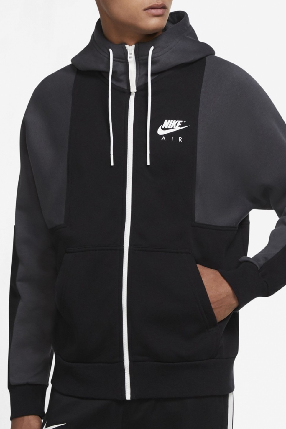 Толстовка чоловіча Nike M Nsw Nike Air Fz Bb Hoodie чорна DD6456-010  — фото 2