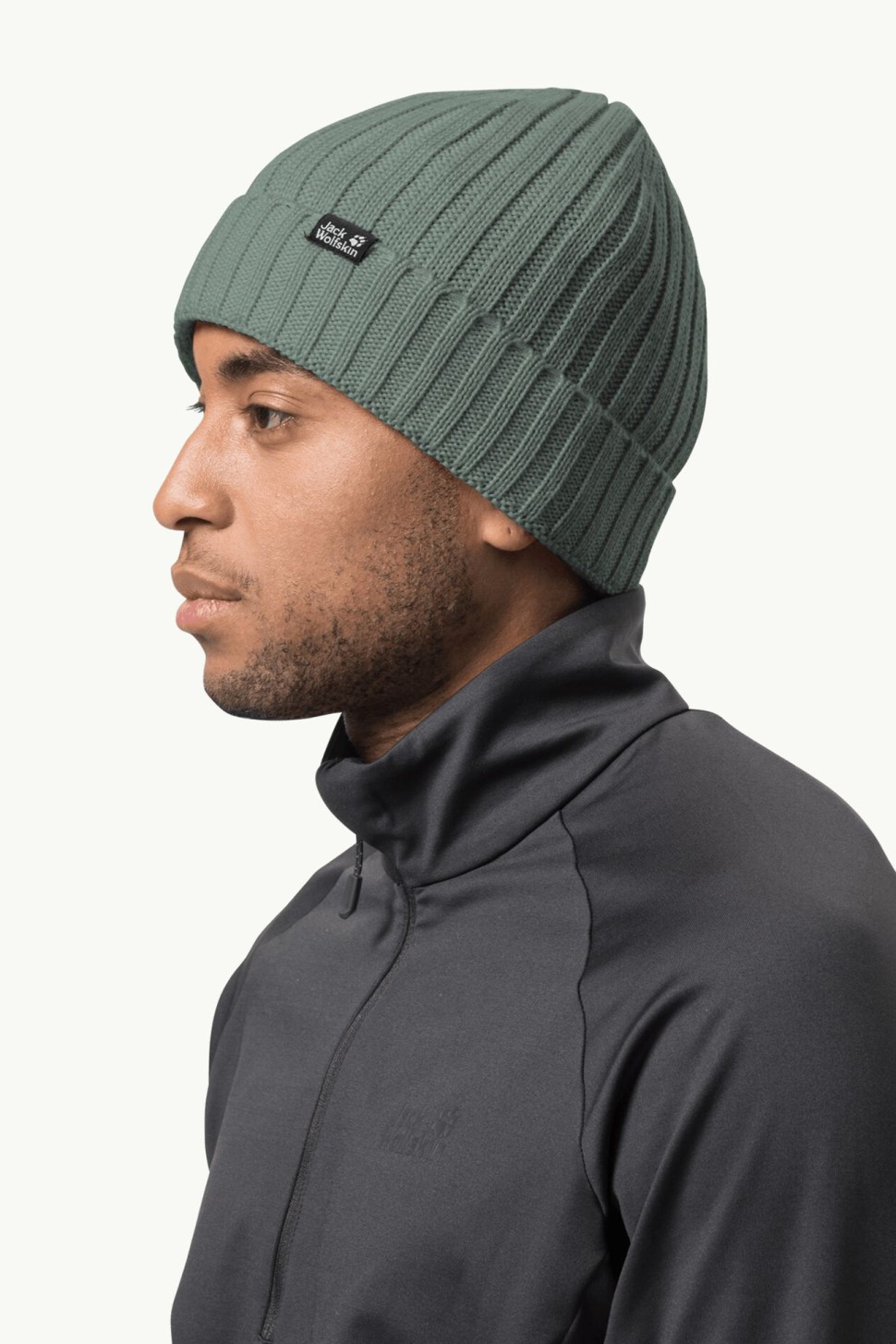 Шапка унісекс Jack Wolfskin STORMLOCK RIP KNIT CAP сіра 1907121-4311 — фото 2