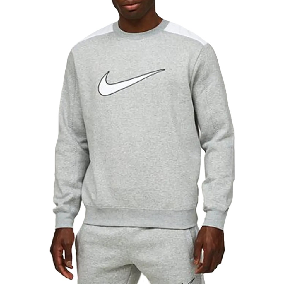Толстовка чоловіча Nike M NSW SP FLC CREW BB сіра FN0245-063 — фото 1