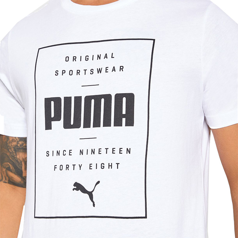 Футболка мужская Puma Box Tee белая 85407602 изображение 2