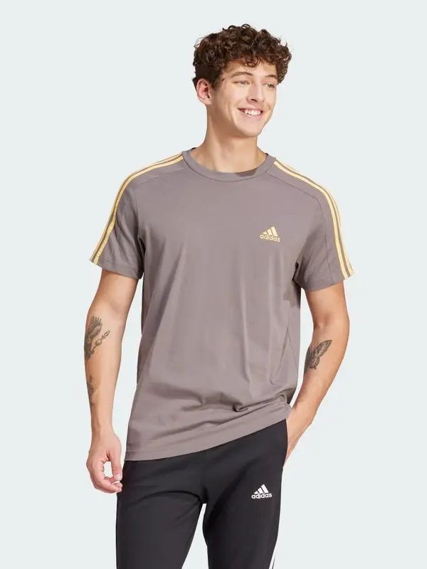 Футболка мужская Adidas M 3S SJ T коричневая IS1334 изображение 2