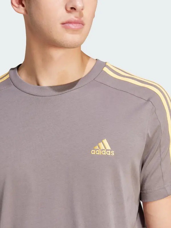 Футболка мужская Adidas M 3S SJ T коричневая IS1334 изображение 4