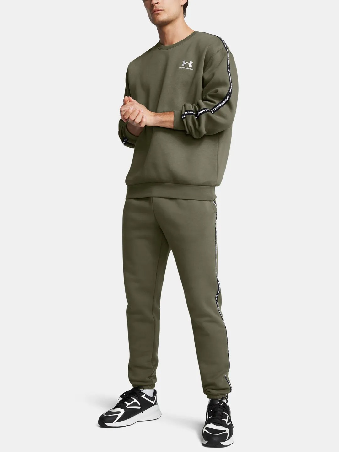 Штани чоловічі Under Armour UA Icon Fleece Jgr Taping оливкові 1389358-390 изображение 5