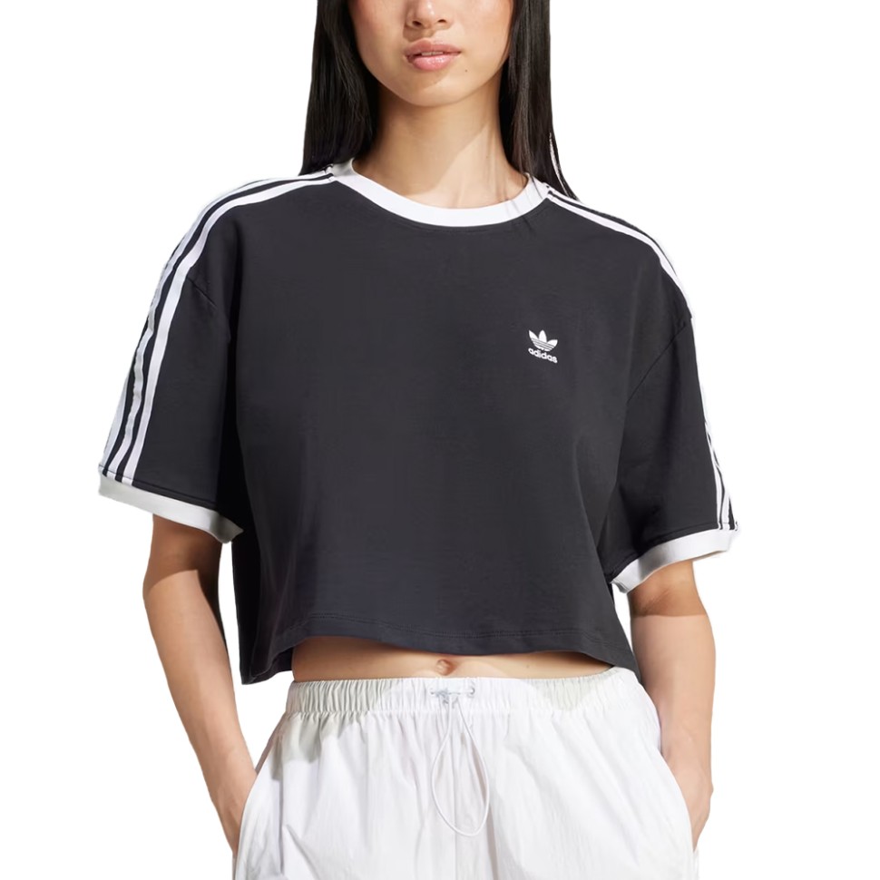 Футболка жіноча Adidas 3S LOOSE CROP T чорна JC8149 — фото 1