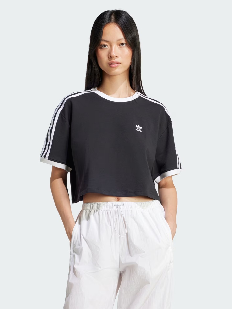 Футболка жіноча Adidas 3S LOOSE CROP T чорна JC8149 — фото 2