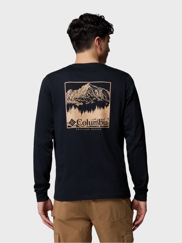 Толстовка мужская Columbia CSC™ Seasonal Logo LS Tee черная 2013541-007 изображение 4