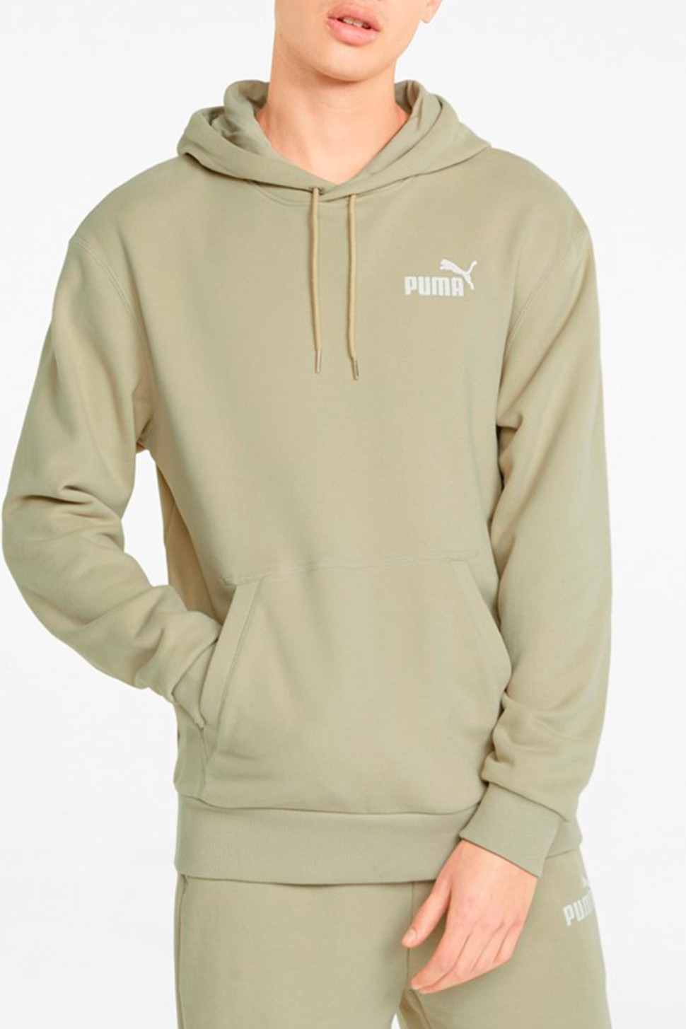 Толстовка мужская Puma Ess+ Hoodie бежевая 84741564 — фото 2 — Sport City Толстовка мужская Puma Ess+ Hoodie бежевая 84741564 — фото 2