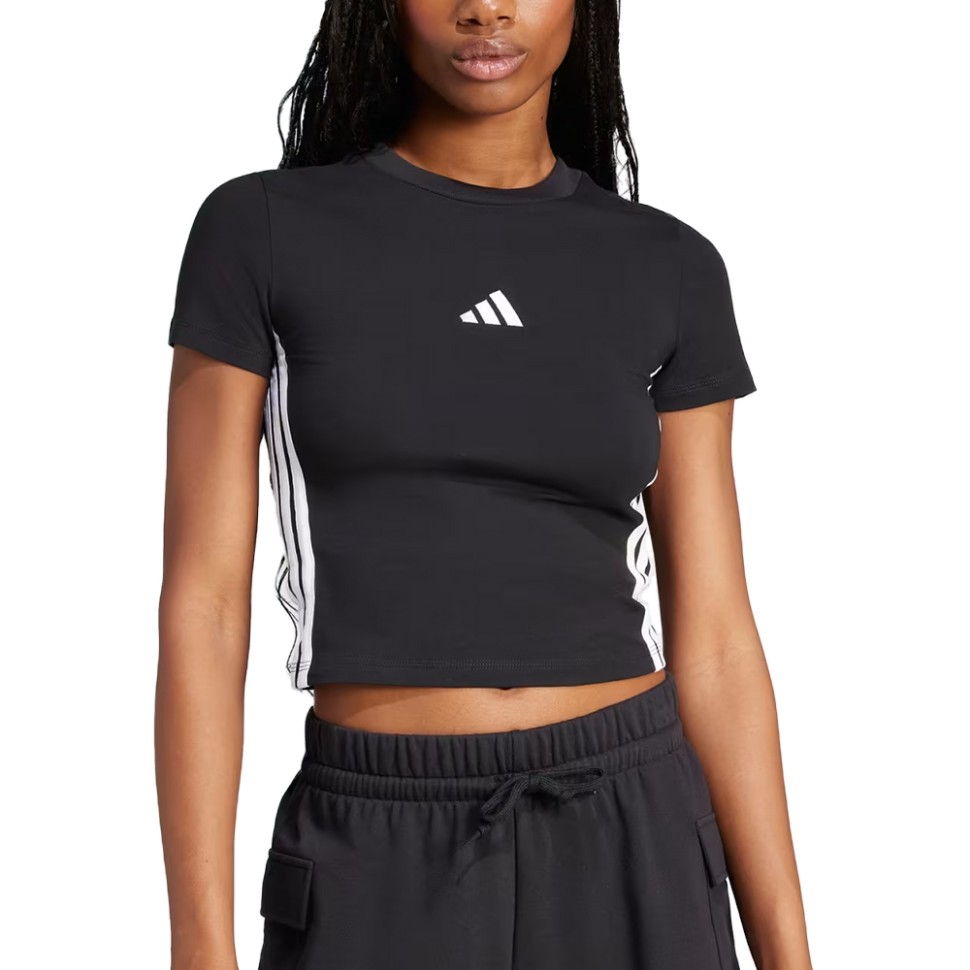 Футболка жіноча Adidas W 3S SJ BABY T чорна JC8325 — фото 1