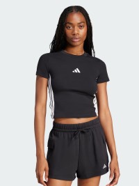 Футболка жіноча Adidas W 3S SJ BABY T чорна JC8325 изображение 2