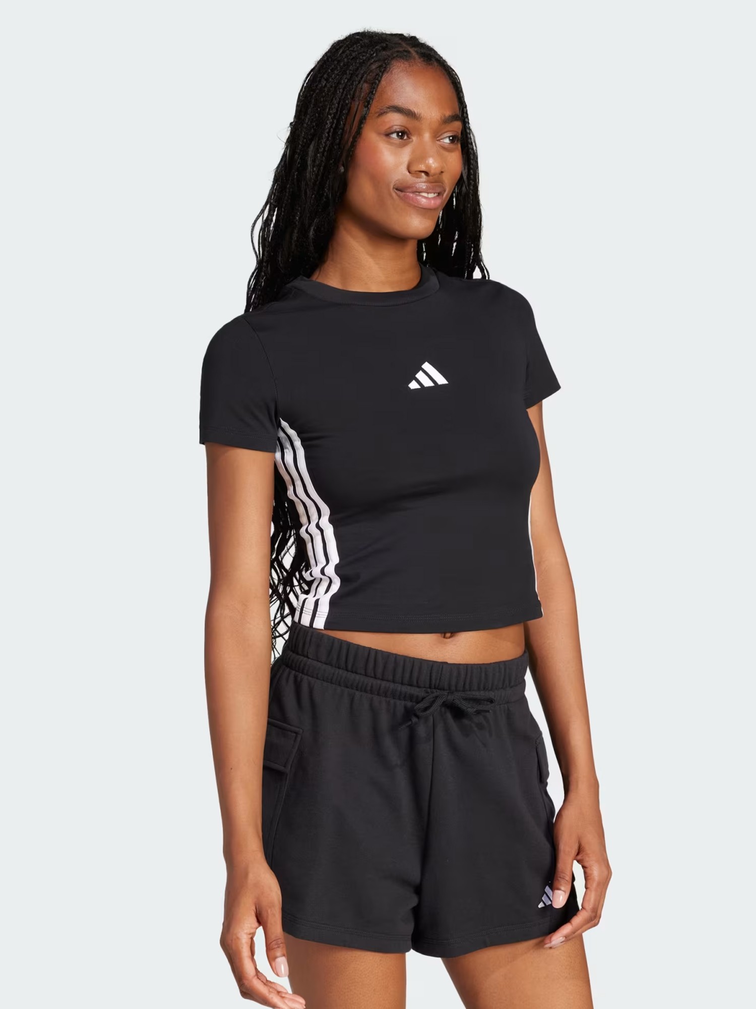 Футболка жіноча Adidas W 3S SJ BABY T чорна JC8325 изображение 4