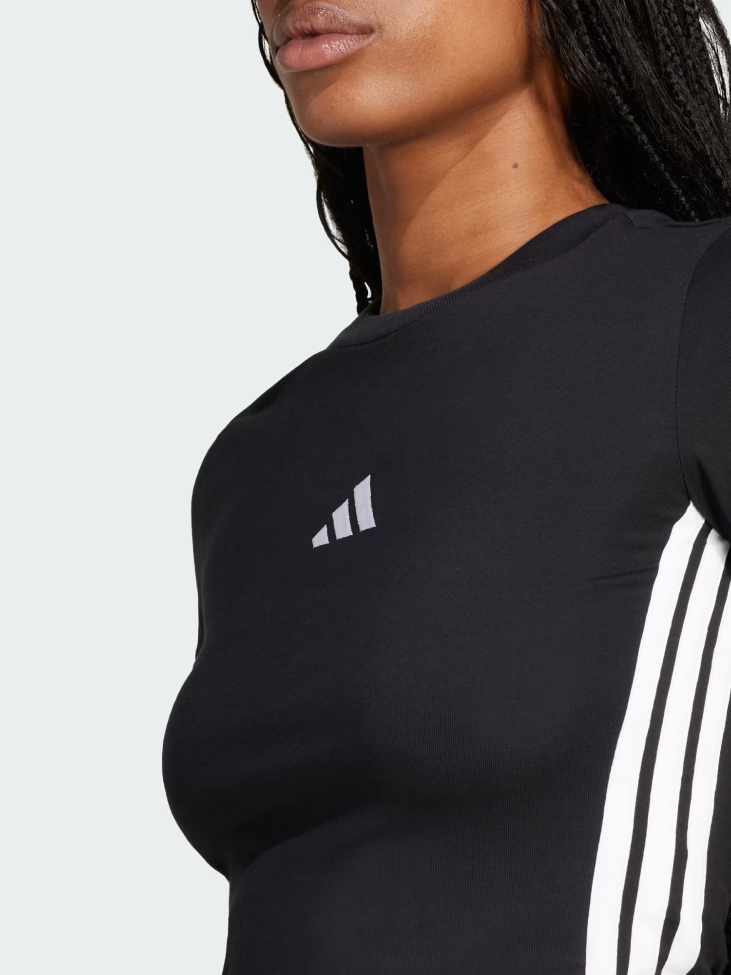 Футболка жіноча Adidas W 3S SJ BABY T чорна JC8325 изображение 6