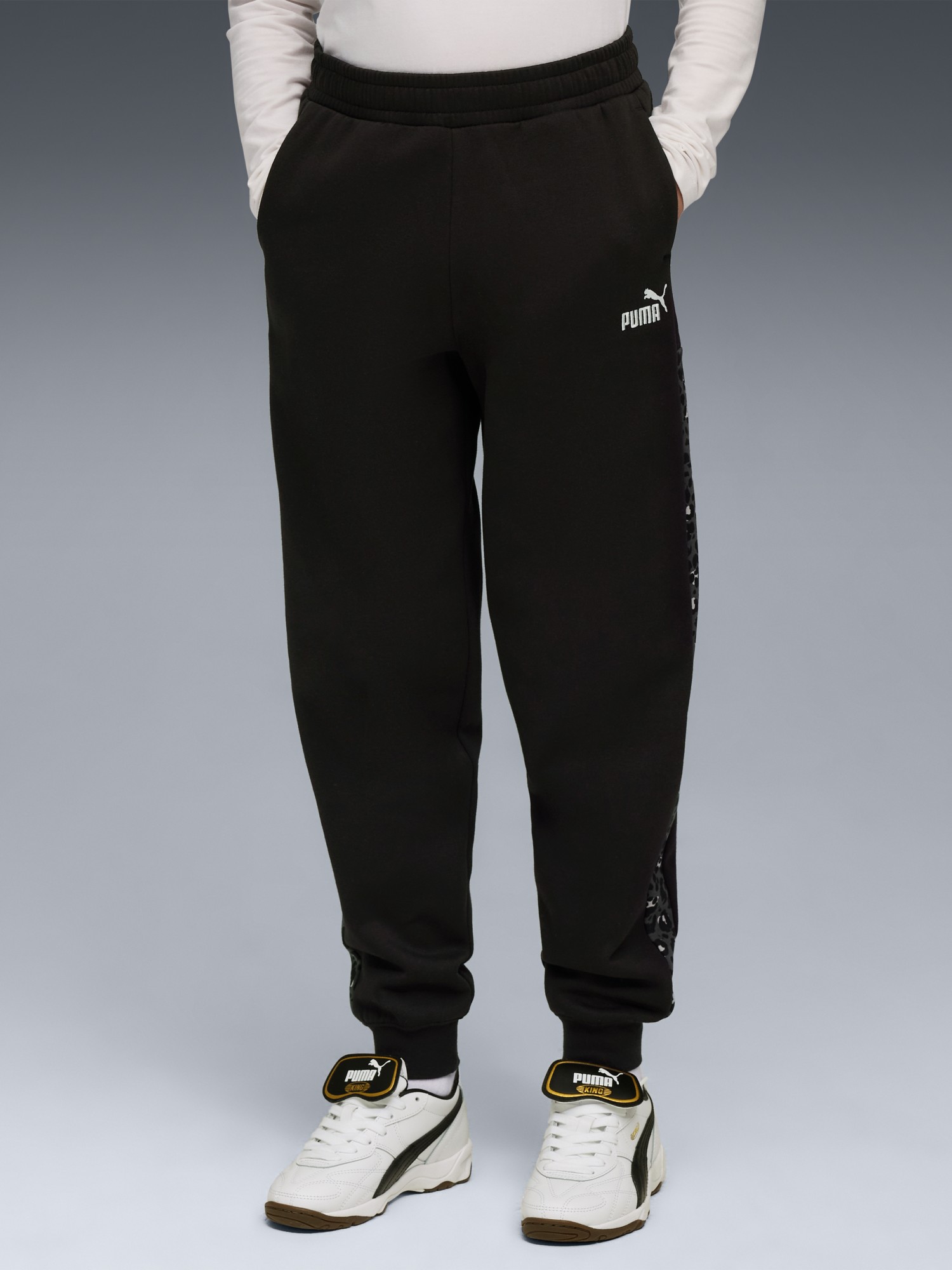 Брюки детские Puma ESS GRAPHIC Animal High-Waist Sweatpants FL черные 68876001 изображение 2