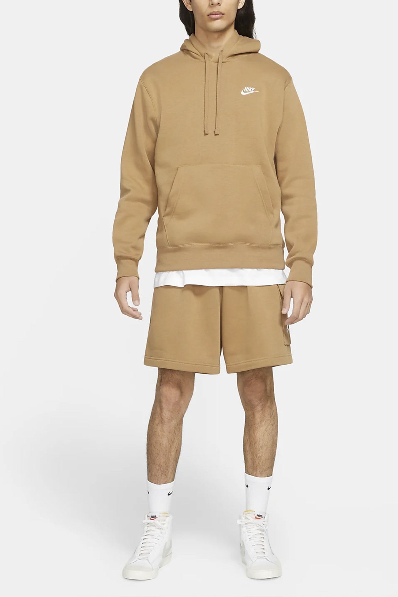 Толстовка мужская Nike M Nsw Club Hoodie Po Bb бежевая BV2654-258 изображение 4