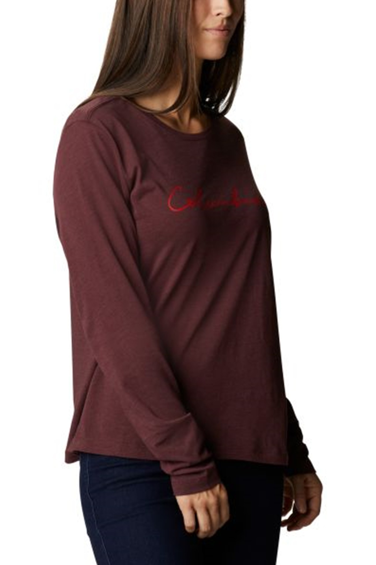 Футболка с длинным рукавом женская Columbia Trek™ Relaxed LS Tee бордовая 1960011-671 изображение 2