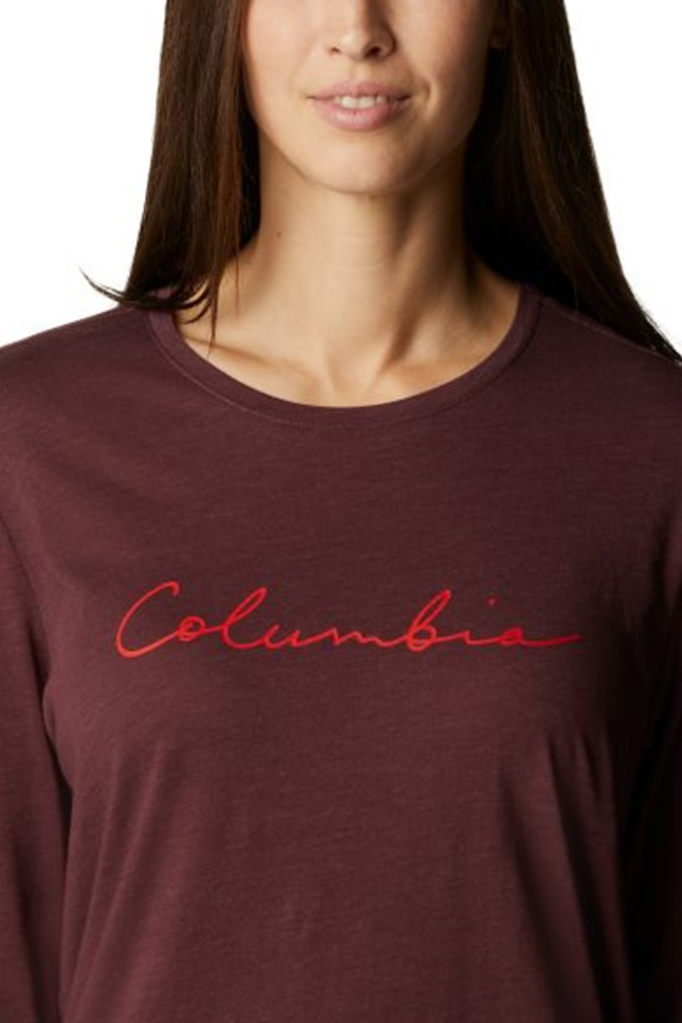 Футболка жіноча Columbia Trek™ Relaxed LS Tee бордова 1960011-671 — фото 4