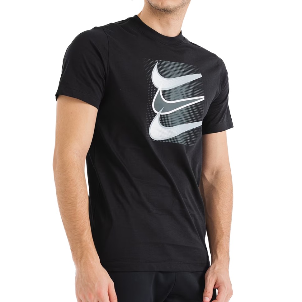 

Футболка чоловіча Nike M NSW TEE 12MO SWOOSH чорна DZ5173-010 (XL), Чорний