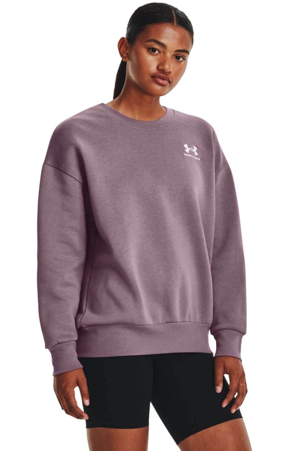 Толстовка жіноча Under Armour Essential Flc OS Crew фіолетова 1379475-500 — фото 2