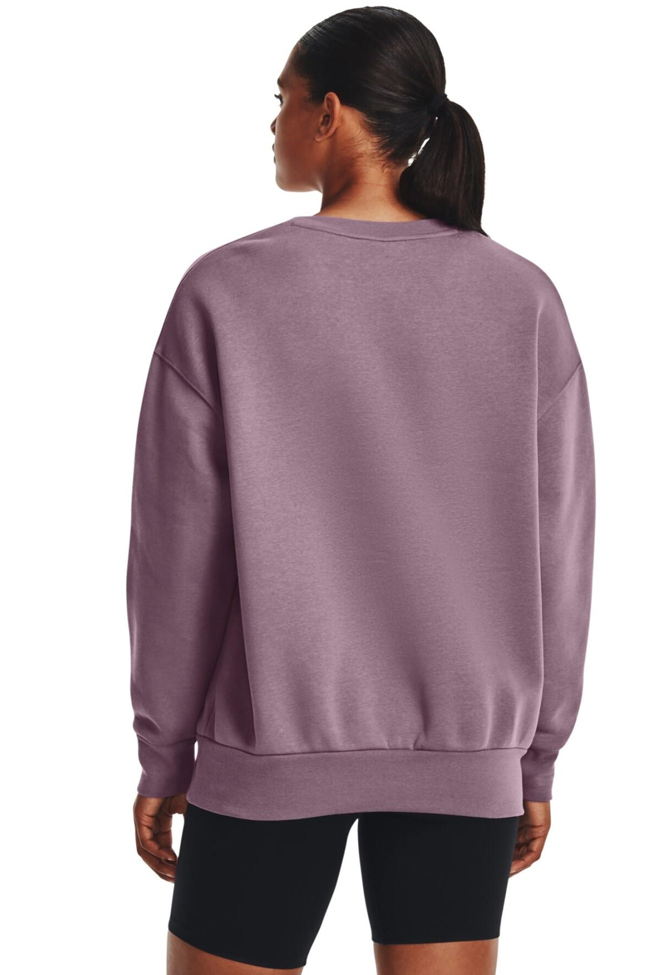 Толстовка женская Under Armour Essential Flc OS Crew фиолетовая 1379475-500 изображение 3