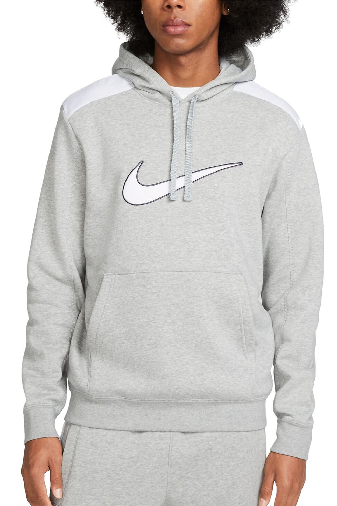 Толстовка мужская Nike M NSW SP FLC HOODIE BB серая FN0247-063 изображение 2