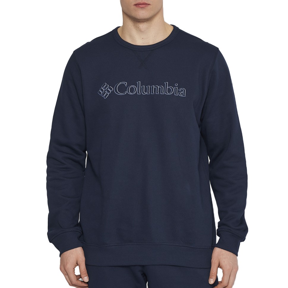Джемпер чоловічий Columbia Logo Fleece Crew синій 1884931-469 — фото 1