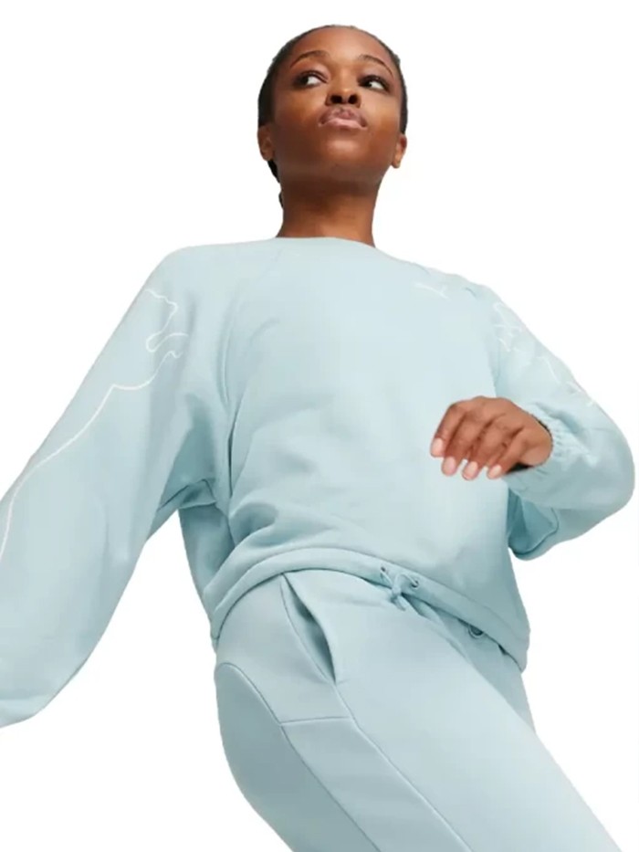 Толстовка женская Puma MOTION Crew TR голубая 67791222 изображение 2