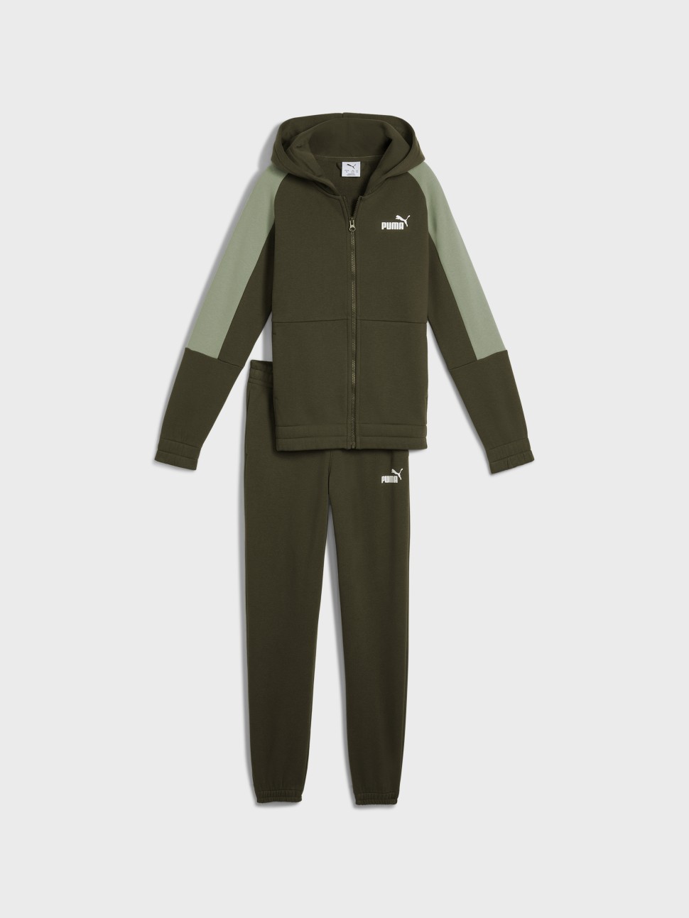 Костюм дитячий Puma ESS BLOCK Hooded Full-Zip Sweat Suit FL хакі 68972470 — фото 2