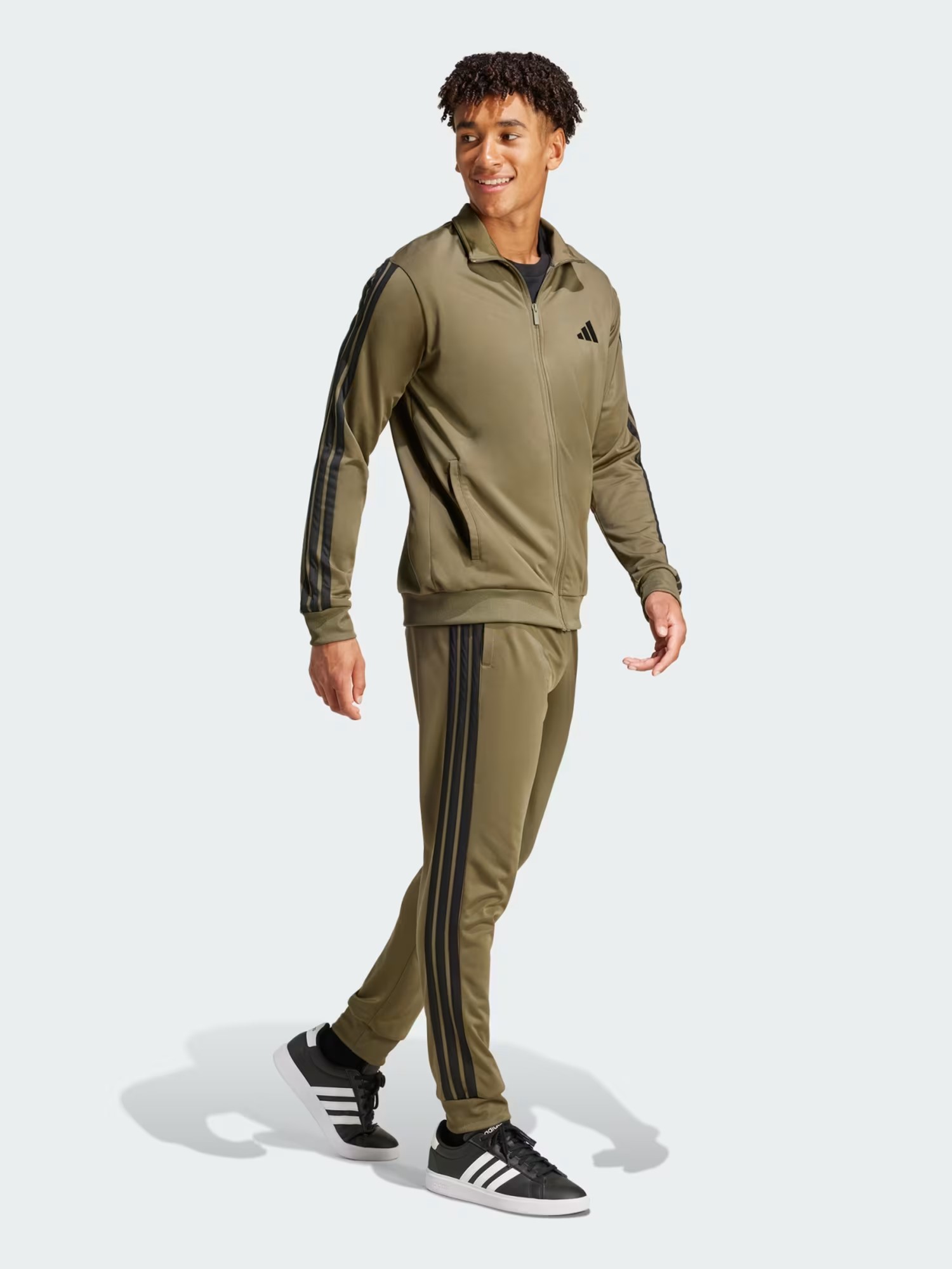 Костюм мужской Adidas M 3S TR TT TS оливковый JI8854 изображение 3