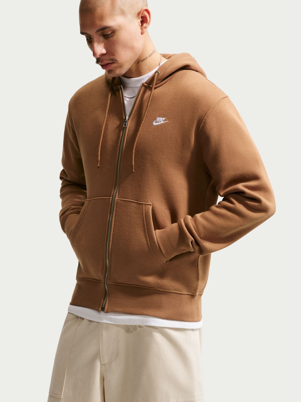 Толстовка чоловіча Nike M NK CLUB BB FZ HOODIE пісочна FN3861-270 — фото 6