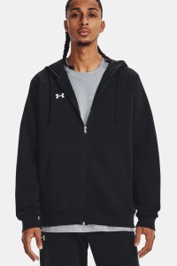 Толстовка чоловіча Under Armour UA Rival Fleece FZ Hoodie чорна 1379767-001 изображение 2