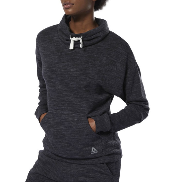 Толстовка женская Reebok TRAINING ESSENTIALS MARBLE COWL NECK серая DU4910 изображение 2