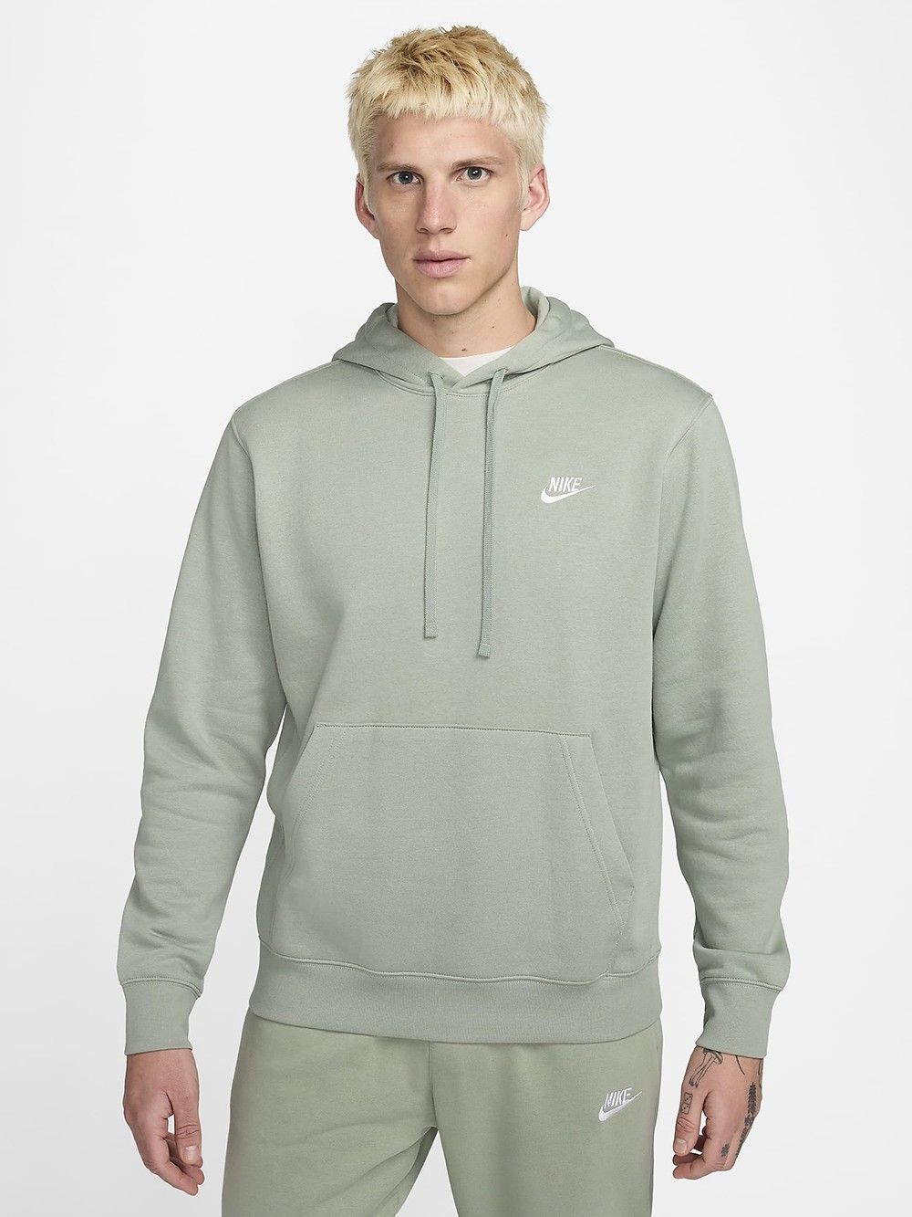 Толстовка мужская Nike M NSW CLUB HOODIE PO BB зеленая BV2654-371 изображение 2