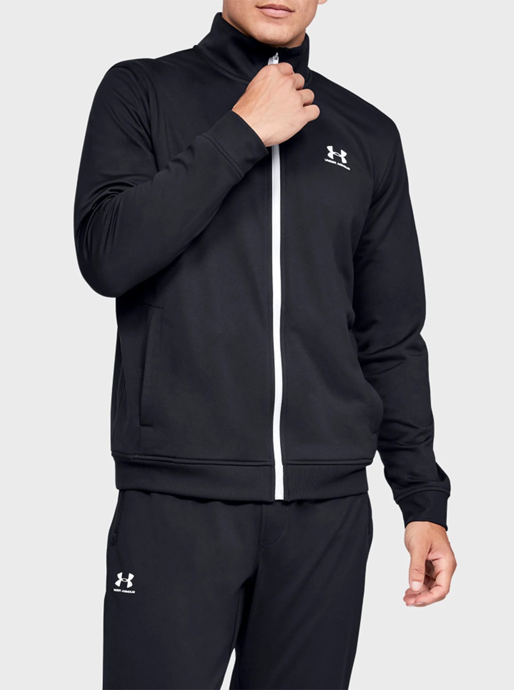Толстовка чоловіча Under Armour SPORTSTYLE TRICOT JACKET чорна 1329293-002 изображение 2