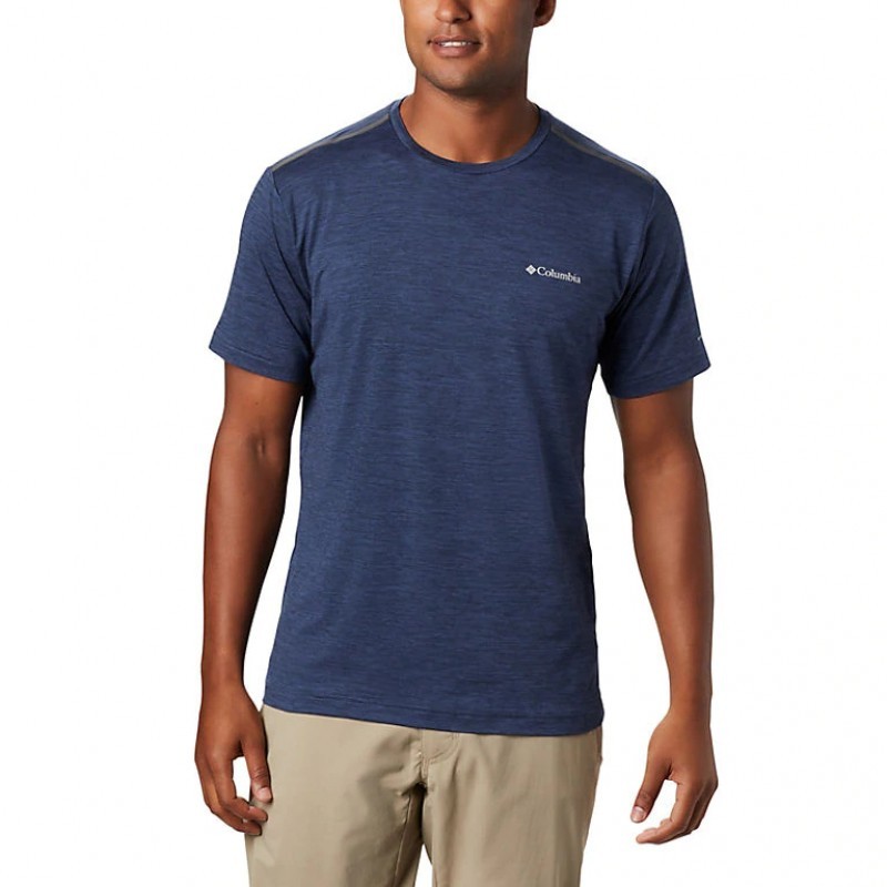 Футболка мужская Columbia Tech Trail Crew Neck синяя 1893901-464