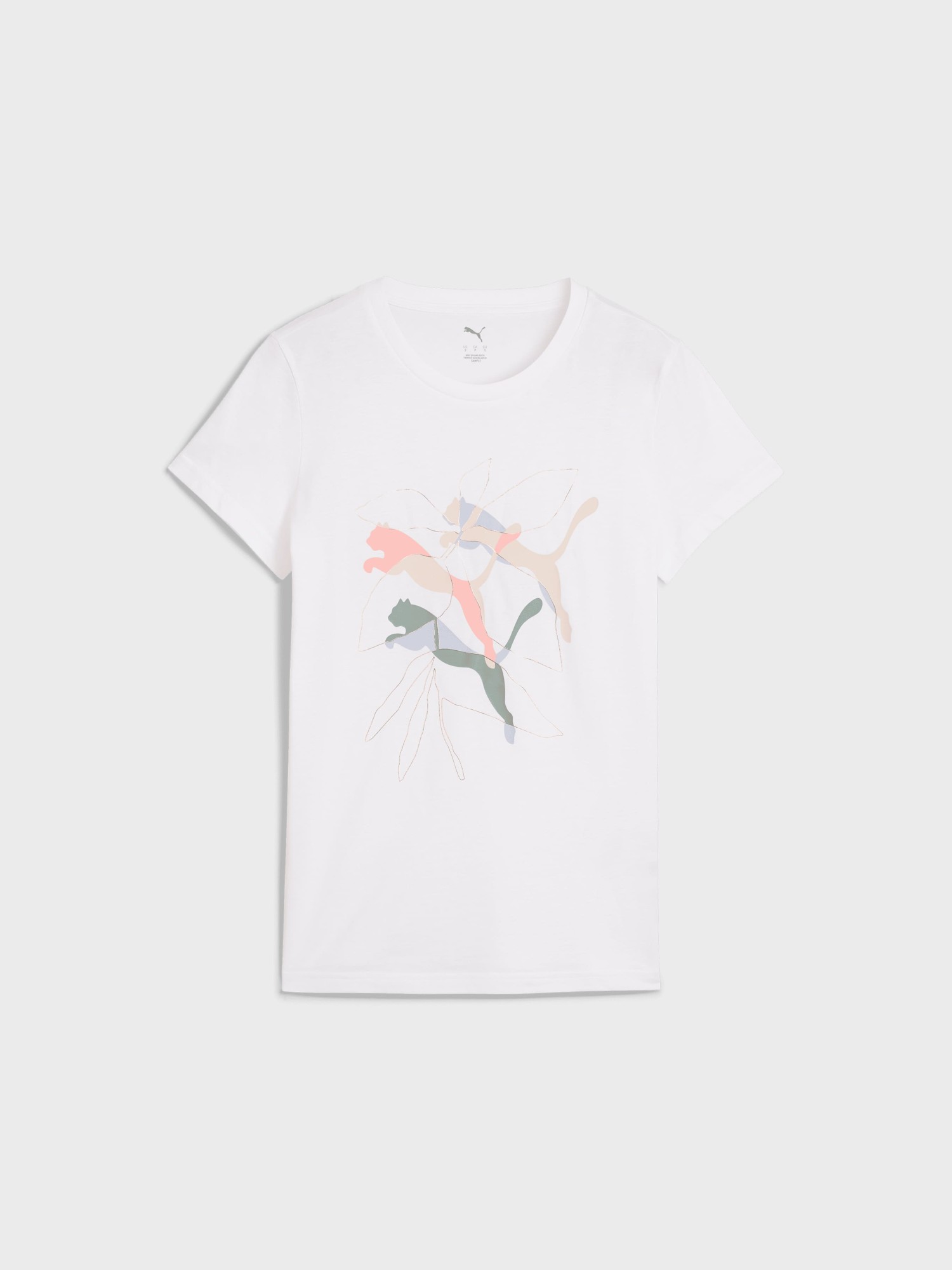Футболка женская Puma GRAPHICS Branded Leaf Tee белая 68508202 изображение 5