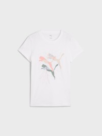 Футболка жіноча Puma GRAPHICS Branded Leaf Tee біла 68508202 изображение 5