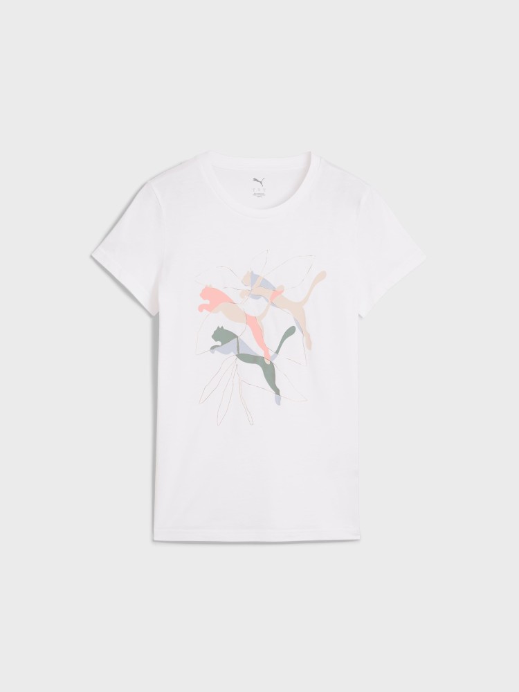Футболка жіноча Puma GRAPHICS Branded Leaf Tee біла 68508202 изображение 5