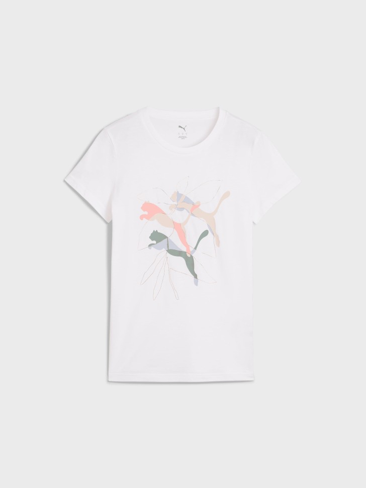 Футболка жіноча Puma GRAPHICS Branded Leaf Tee біла 68508202 изображение 5