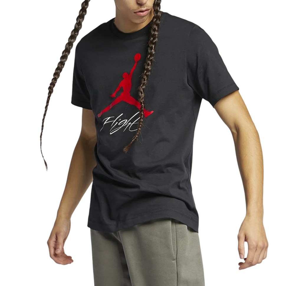 Футболка чоловіча Nike JUMPMAN FLIGHT HBR TEE чорна AO0664-010 — фото 1